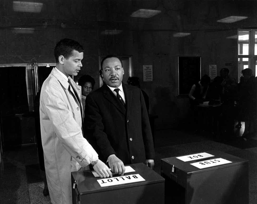 Julian Bond and Martin Luther King in 1966